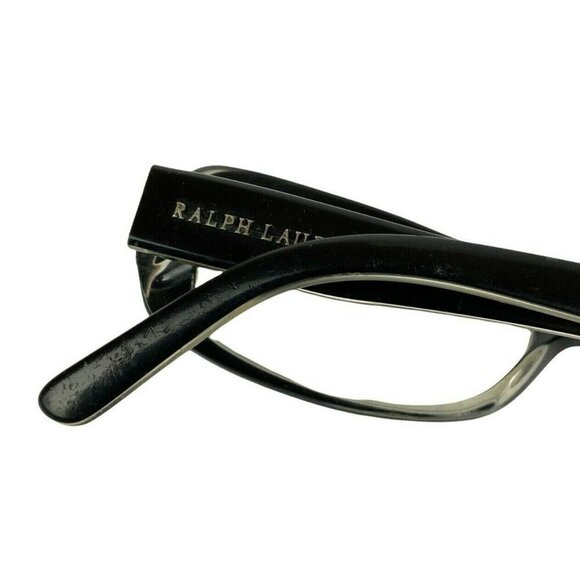 Ralph Lauren Eyeglass Frames 48-16-135 Black & Clear Acetate Rectangular Italy - Picture 7 of 10